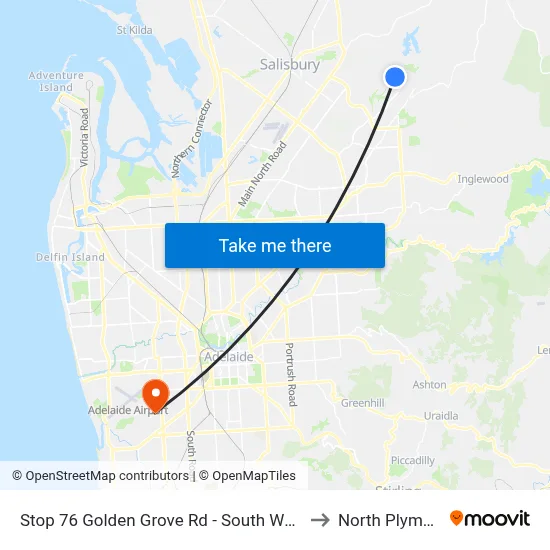 Stop 76 Golden Grove Rd - South West side to North Plympton map