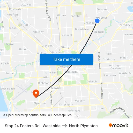Stop 24 Fosters Rd - West side to North Plympton map