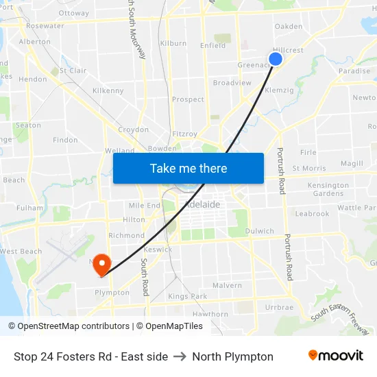 Stop 24 Fosters Rd - East side to North Plympton map