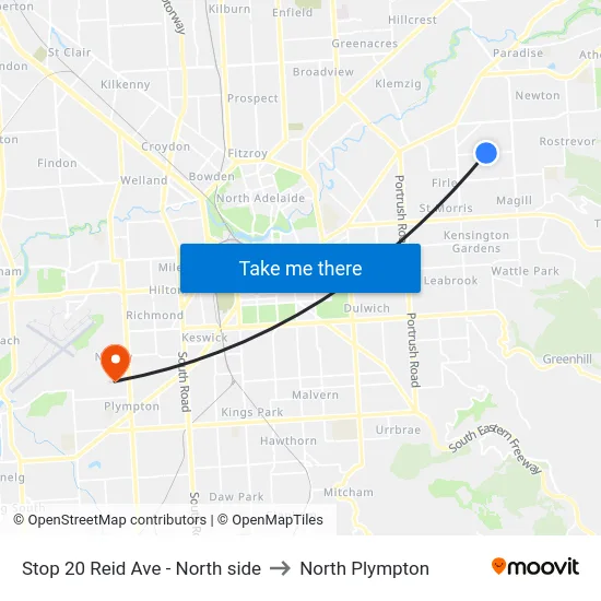 Stop 20 Reid Ave - North side to North Plympton map
