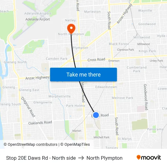 Stop 20E Daws Rd - North side to North Plympton map