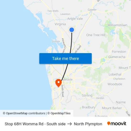 Stop 68H Womma Rd - South side to North Plympton map