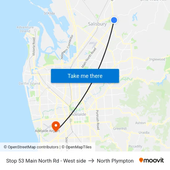 Stop 53 Main North Rd - West side to North Plympton map