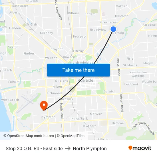 Stop 20 O.G. Rd - East side to North Plympton map