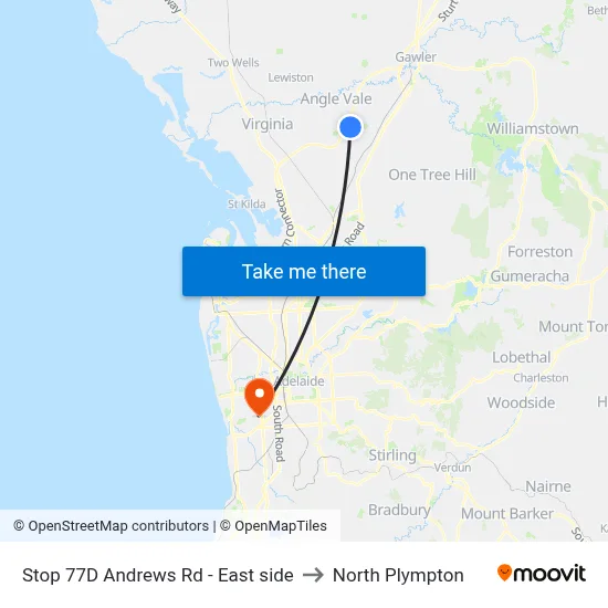 Stop 77D Andrews Rd - East side to North Plympton map