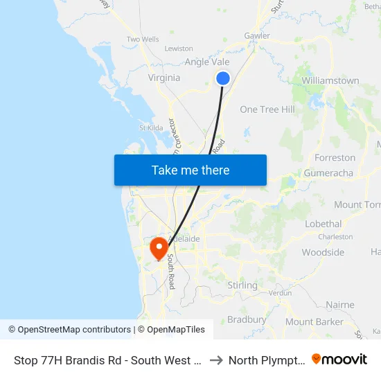 Stop 77H Brandis Rd - South West side to North Plympton map