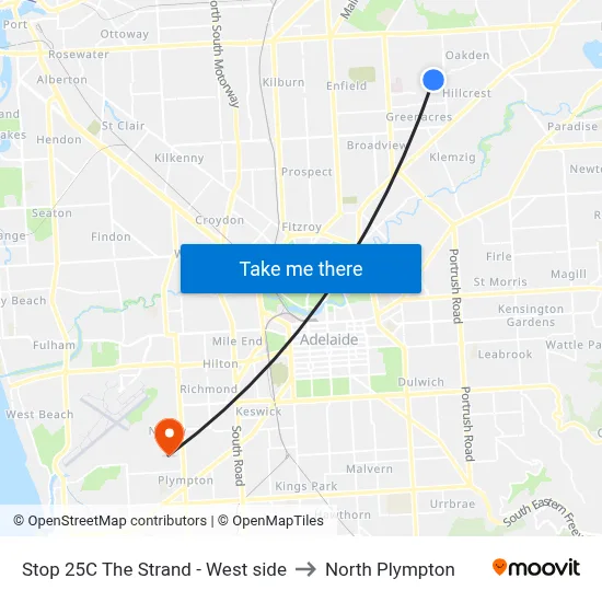 Stop 25C The Strand - West side to North Plympton map