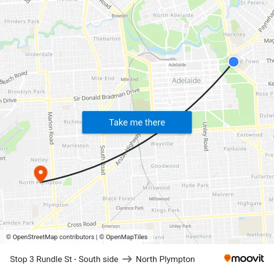 Stop 3 Rundle St - South side to North Plympton map