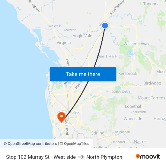 Stop 102 Murray St - West side to North Plympton map