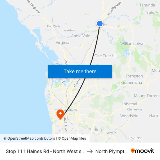 Stop 111 Haines Rd - North West side to North Plympton map