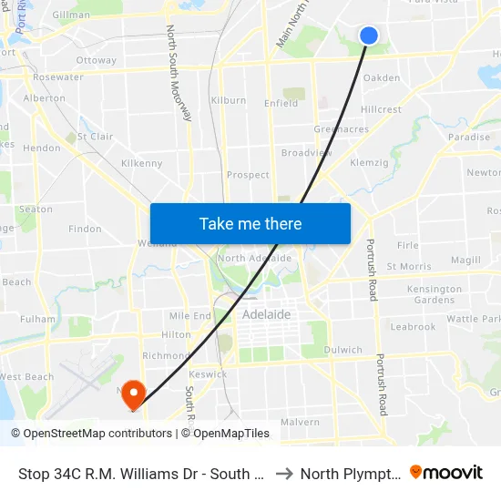 Stop 34C R.M. Williams Dr - South side to North Plympton map