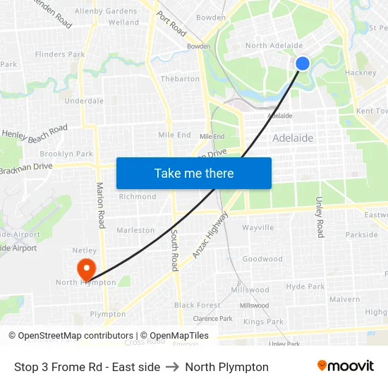 Stop 3 Frome Rd - East side to North Plympton map