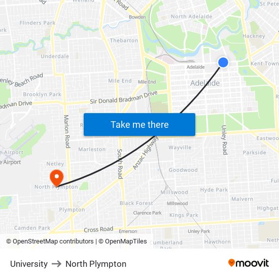 University to North Plympton map