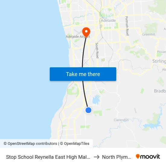 Stop School Reynella East High Malbeck Dr to North Plympton map