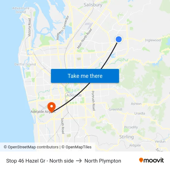 Stop 46 Hazel Gr - North side to North Plympton map