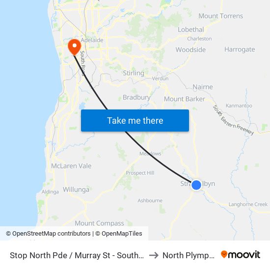 Stop North Pde / Murray St - South side to North Plympton map