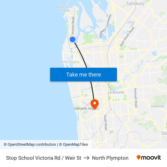 Stop School Victoria Rd / Weir St to North Plympton map