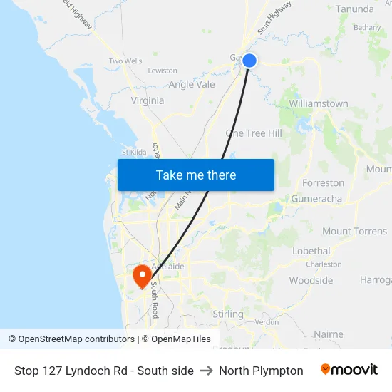 Stop 127 Lyndoch Rd - South side to North Plympton map