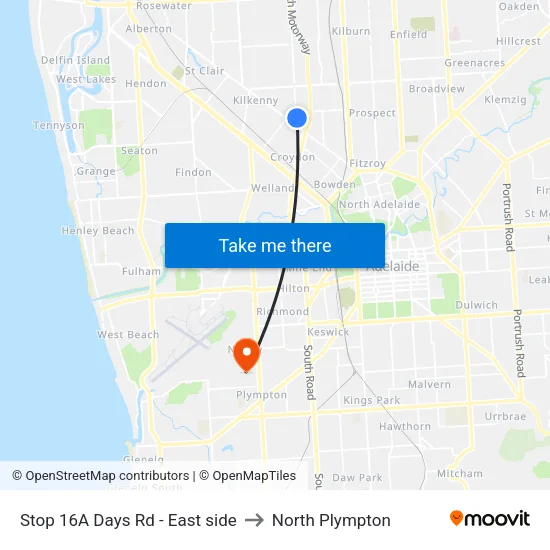 Stop 16A Days Rd - East side to North Plympton map