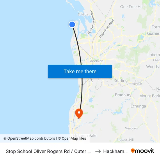 Stop School Oliver Rogers Rd / Outer Harbor Railway to Hackham West map