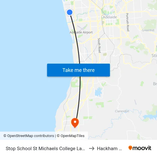 Stop School St Michaels College Lawrie St to Hackham West map