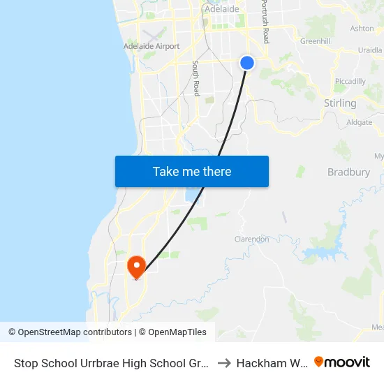 Stop School Urrbrae High School Grounds to Hackham West map