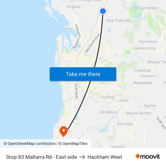 Stop 83 Maltarra Rd - East side to Hackham West map