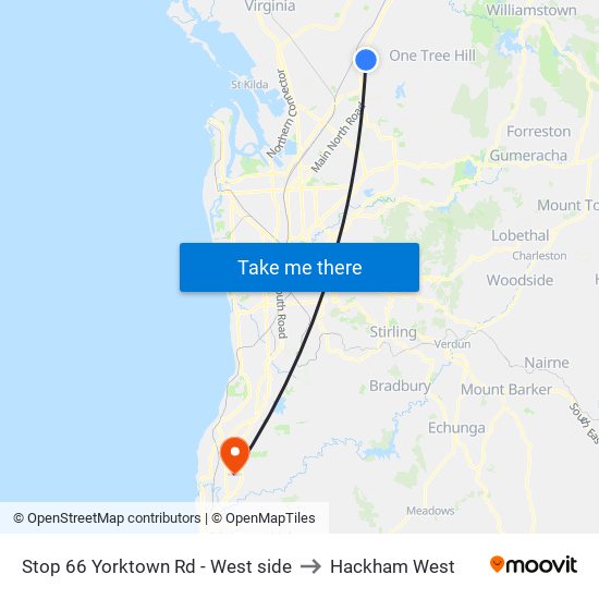 Stop 66 Yorktown Rd - West side to Hackham West map