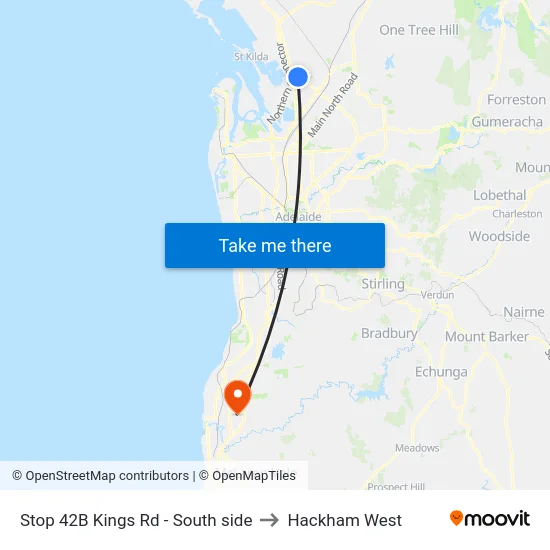 Stop 42B Kings Rd - South side to Hackham West map