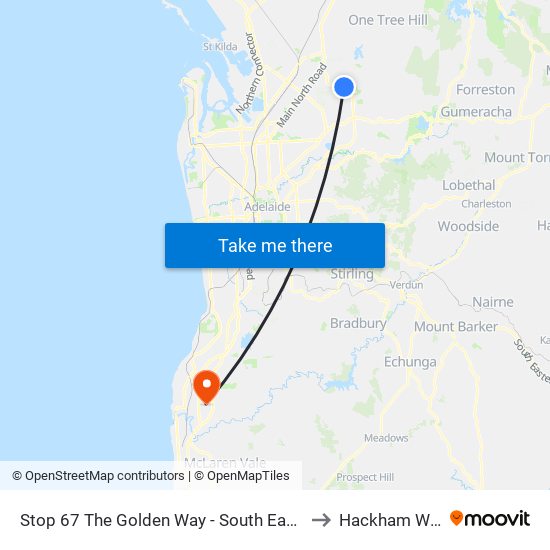 Stop 67 The Golden Way - South East side to Hackham West map