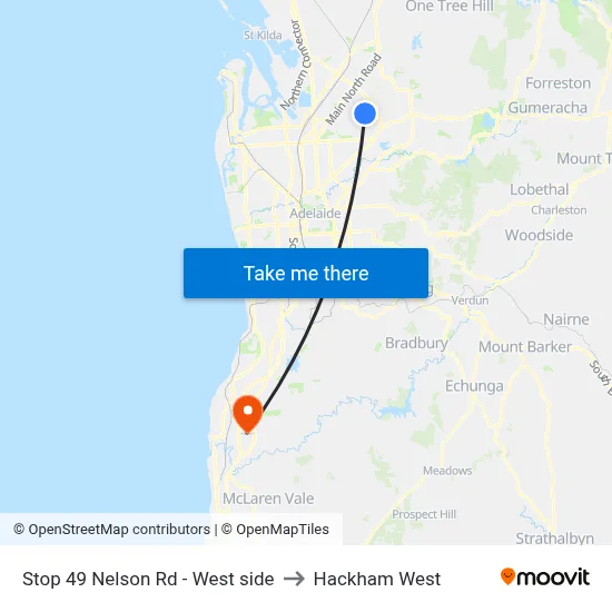Stop 49 Nelson Rd - West side to Hackham West map