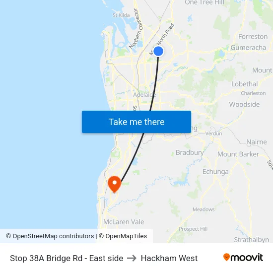 Stop 38A Bridge Rd - East side to Hackham West map
