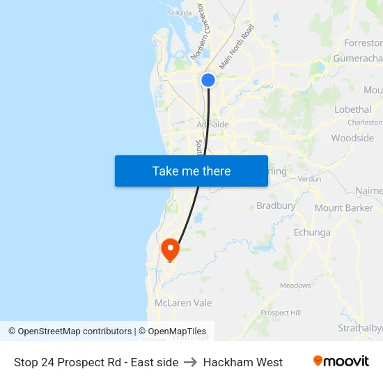 Stop 24 Prospect Rd - East side to Hackham West map