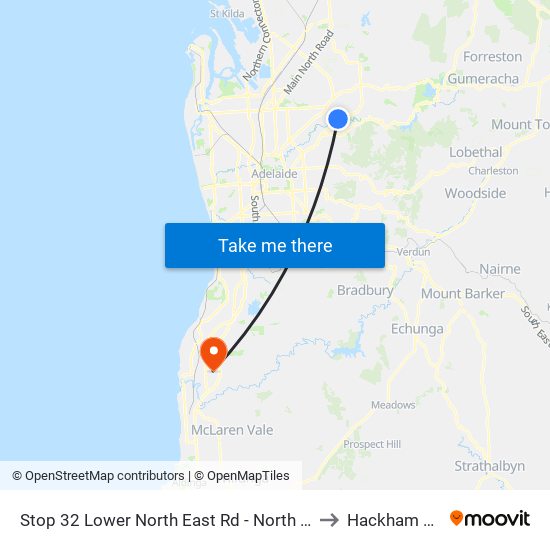 Stop 32 Lower North East Rd - North West side to Hackham West map