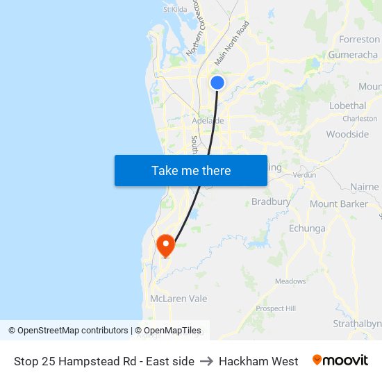 Stop 25 Hampstead Rd - East side to Hackham West map