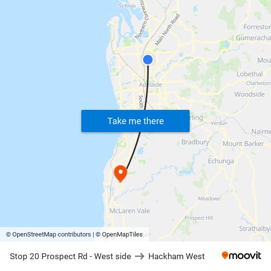 Stop 20 Prospect Rd - West side to Hackham West map