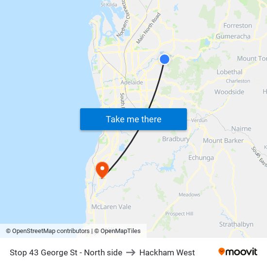 Stop 43 George St - North side to Hackham West map