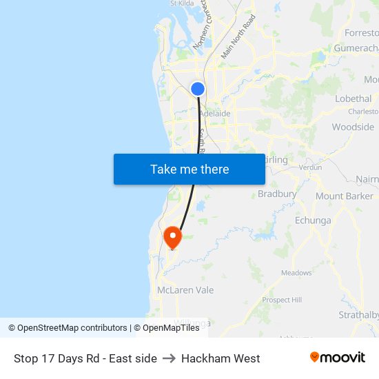 Stop 17 Days Rd - East side to Hackham West map