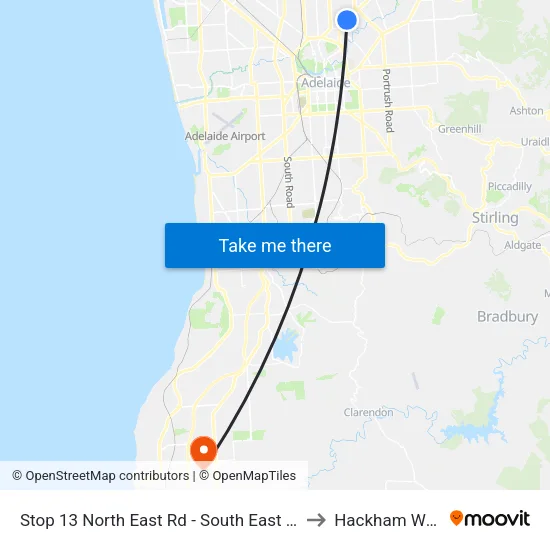 Stop 13 North East Rd - South East side to Hackham West map