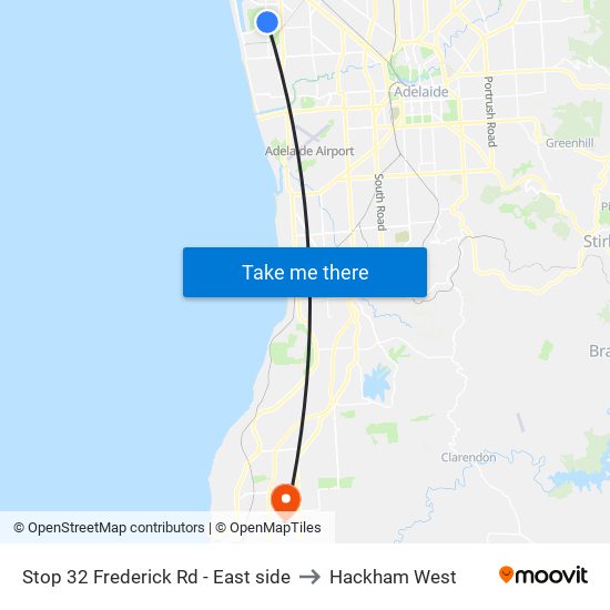 Stop 32 Frederick Rd - East side to Hackham West map