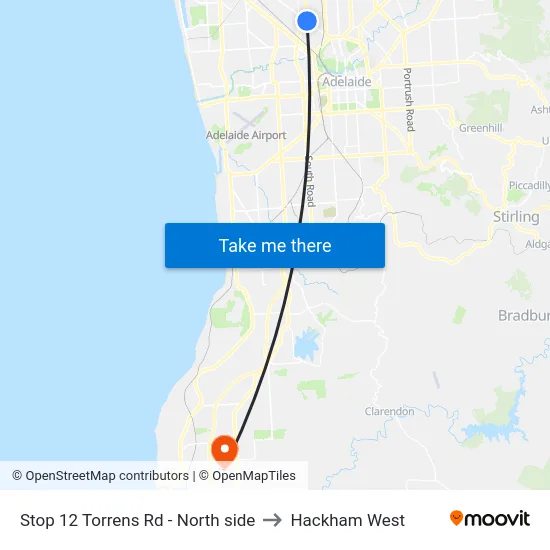 Stop 12 Torrens Rd - North side to Hackham West map