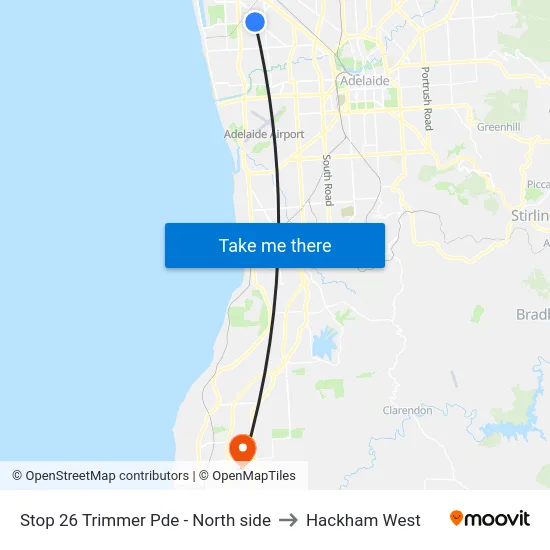Stop 26 Trimmer Pde - North side to Hackham West map