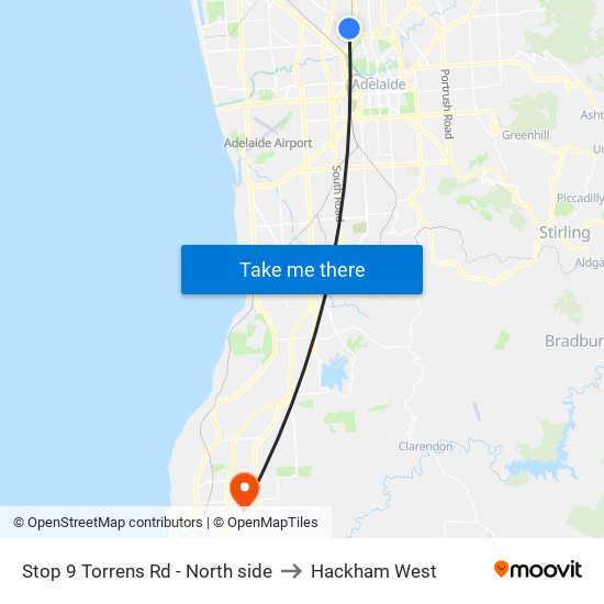 Stop 9 Torrens Rd - North side to Hackham West map