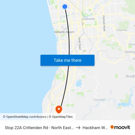 Stop 22A Crittenden Rd - North East side to Hackham West map