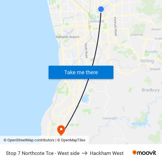 Stop 7 Northcote Tce - West side to Hackham West map