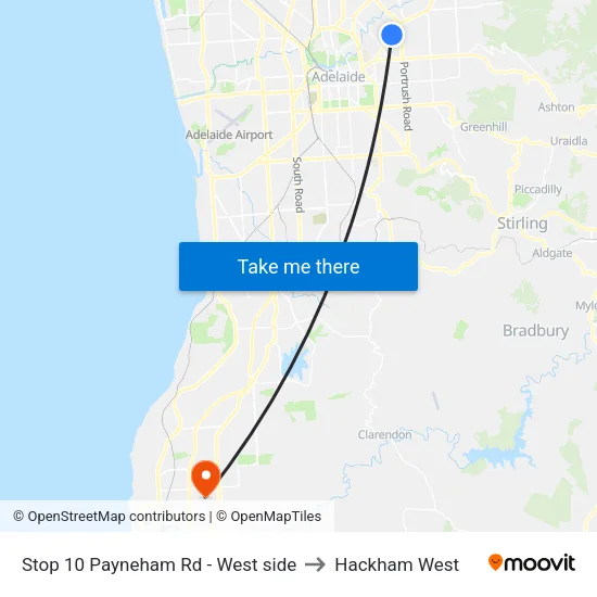 Stop 10 Payneham Rd - West side to Hackham West map