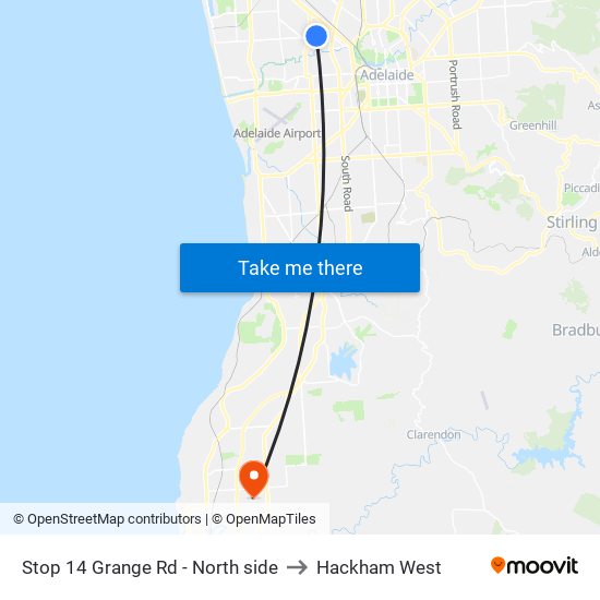 Stop 14 Grange Rd - North side to Hackham West map