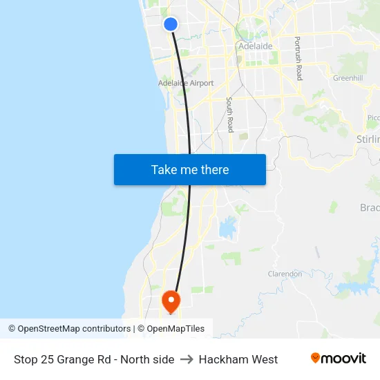 Stop 25 Grange Rd - North side to Hackham West map