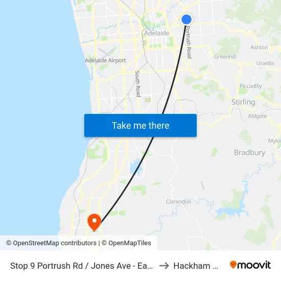 Stop 9 Portrush Rd / Jones Ave - East side to Hackham West map