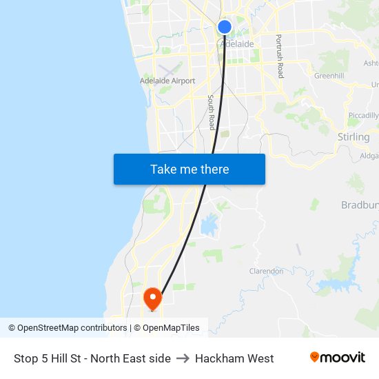 Stop 5 Hill St - North East side to Hackham West map